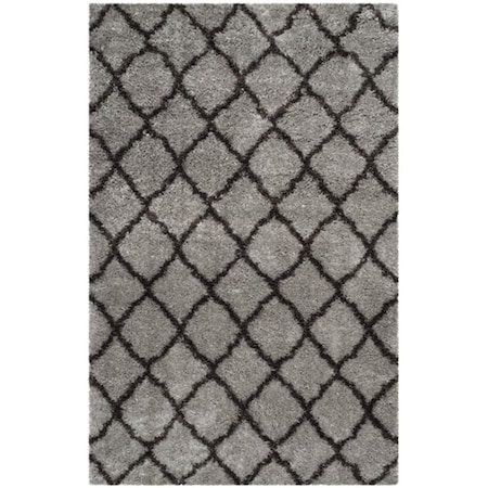 Safavieh 3 x 5 ft. Indie Power Loomed Accent Shag RugGrey & Dark Grey SGI322S-3